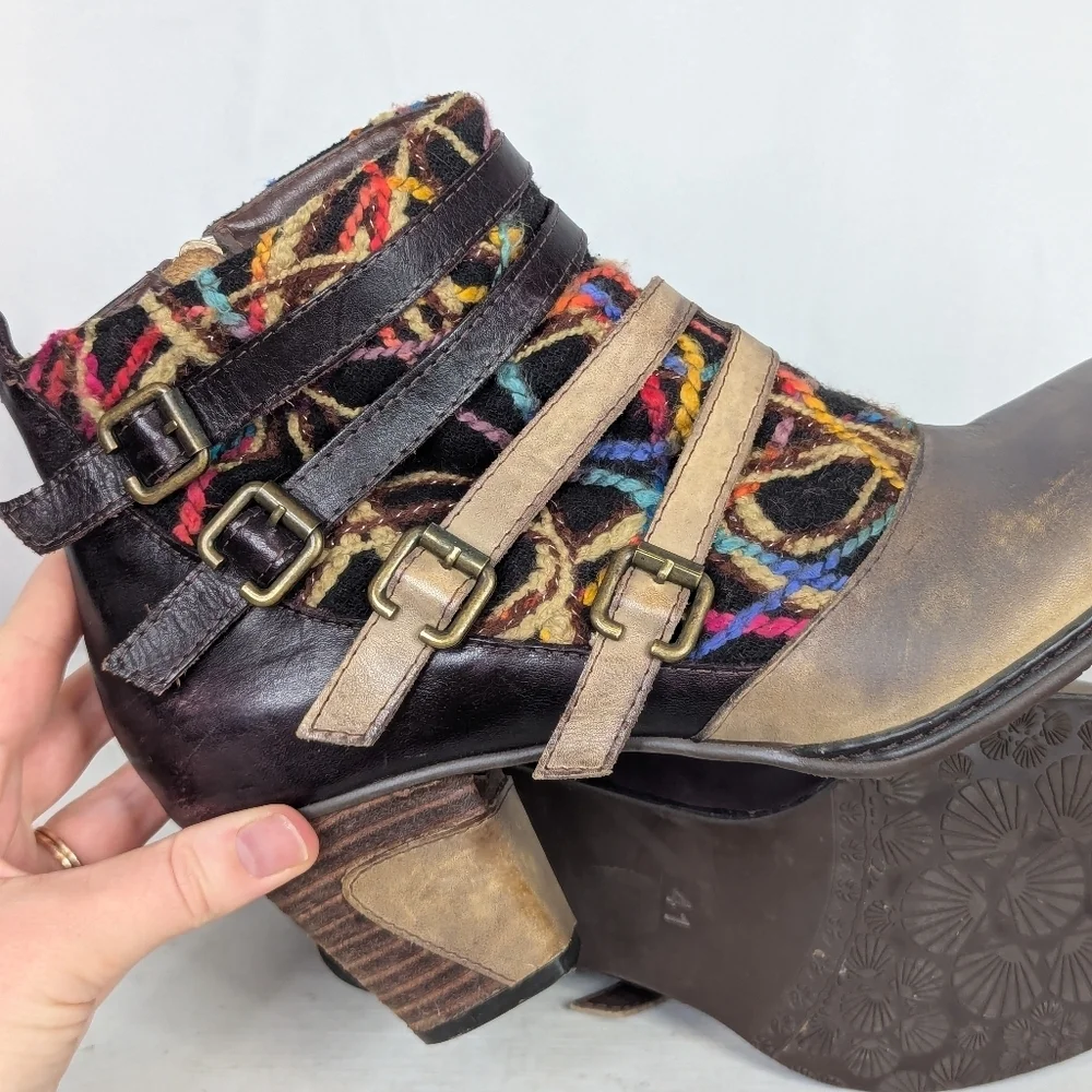 Spring Step L'Artiste Redding Buckle Multicolored Ankle Booties